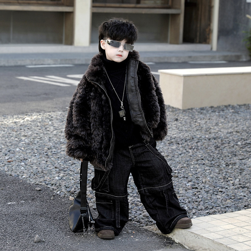 Jimmy妈童装【家里有矿】冬季新款儿童财阀少爷毛毛夹棉外套,童装/婴儿装/亲子装,普通外套,淘宝优惠券,粉丝福利购,淘宝优惠卷