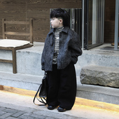 韩系男主 冬季 新款 Jimmy妈童装 儿童韩系简约呢料加棉西装 外套