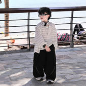 Jimmy妈童装 夏·轻薄透气条纹背心防晒衣儿童两件套 清凉一夏