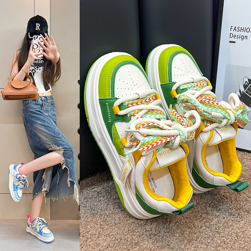 面包鞋春季爆款厚底板鞋