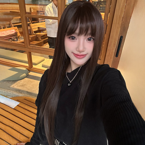 《元英》假发全头套女仿真人发丝日常齐刘海自然气质长直发高层次