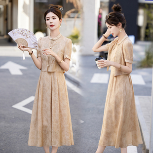 2024夏季新中式国风刺绣套装连衣裙