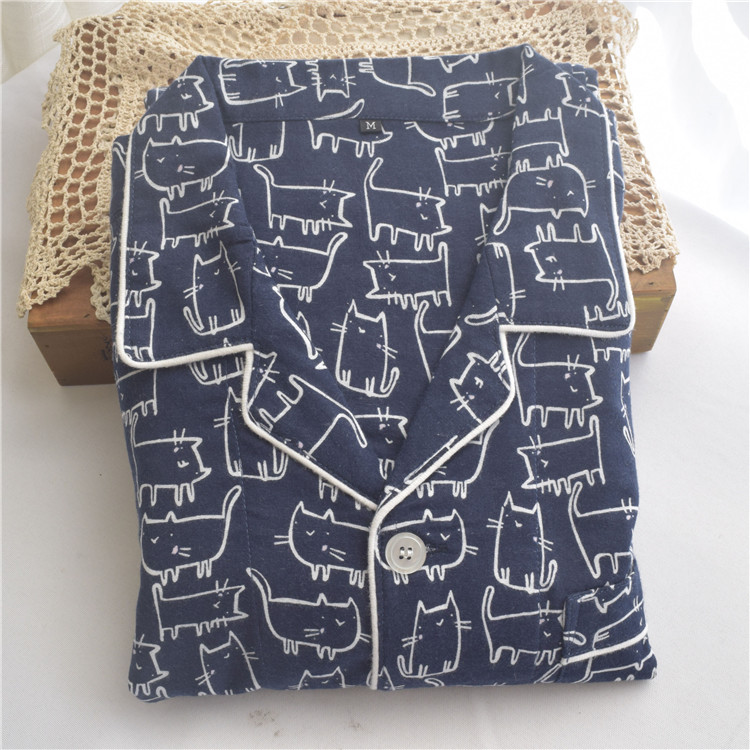 男士全棉磨毛绒布睡衣春秋长袖长裤简约宽松家居服套装清仓特价