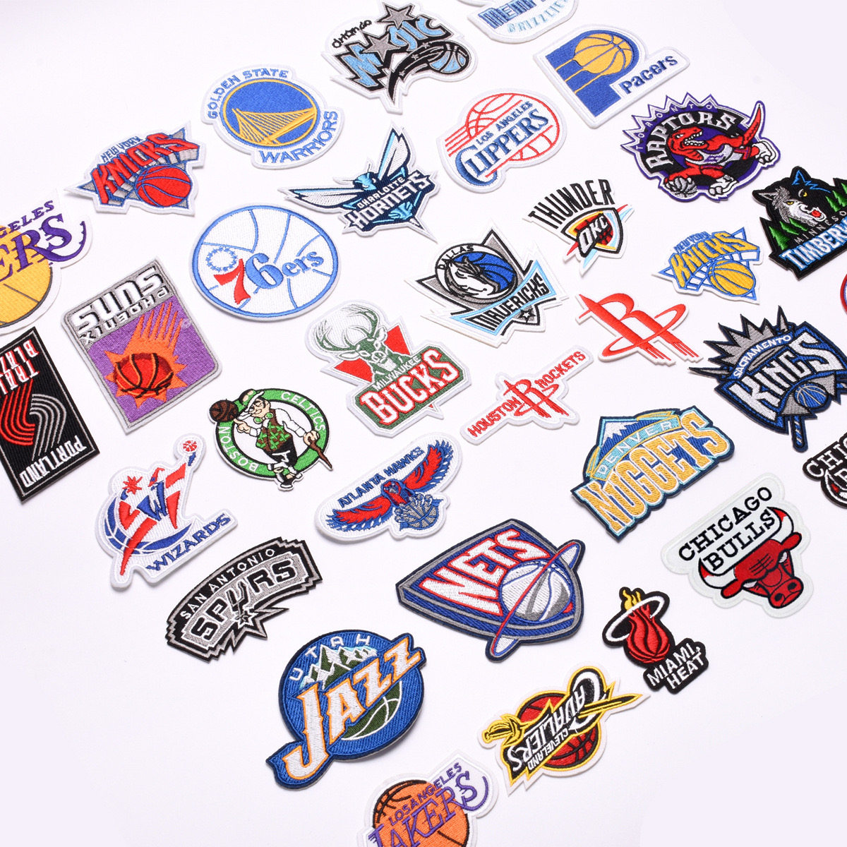 篮球队标刺绣布贴衣服徽章补丁贴球队标志NBA