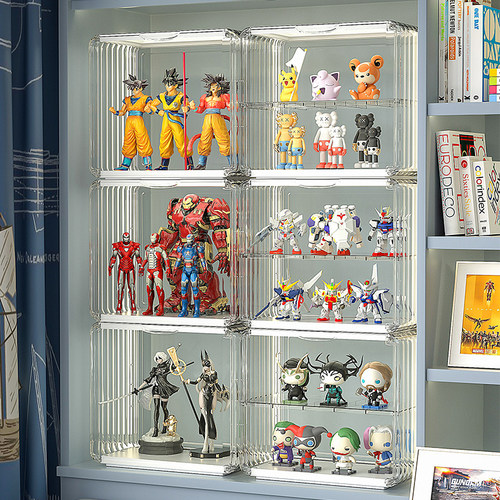 辰穆手办收纳盒透明磁吸展示架子