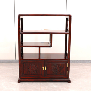 红木博古架阔叶黄檀中式架茶具置物架印尼黑酸枝多宝阁茶叶柜家具