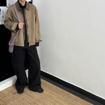 ESCAPREEE麂皮感宽松夹克外套