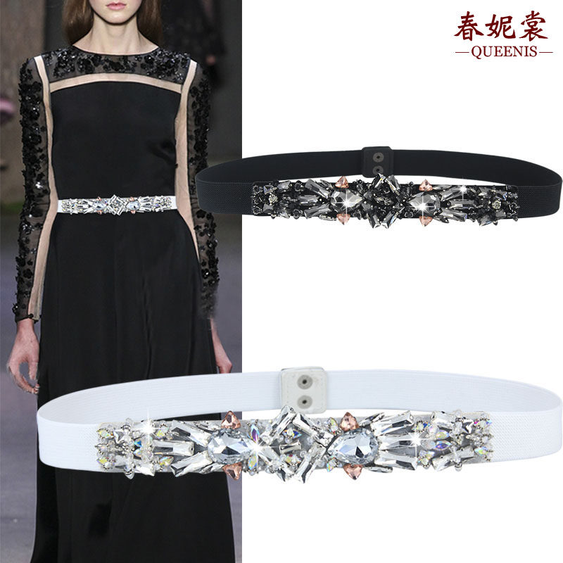 春妮裳女士镶钻百搭腰带