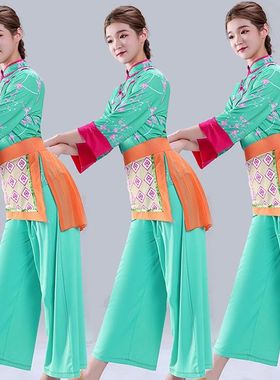 秧歌服演出服女2023年新款夏季村姑采茶舞服装民族舞蹈广场舞套装