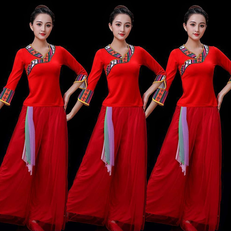 秧歌服长裤广场舞网红二件套