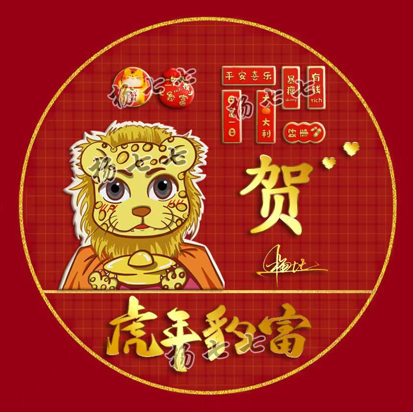 2022金钱豹头像暴富有钱微信头像虎年大吉个性签名头像姓氏头像