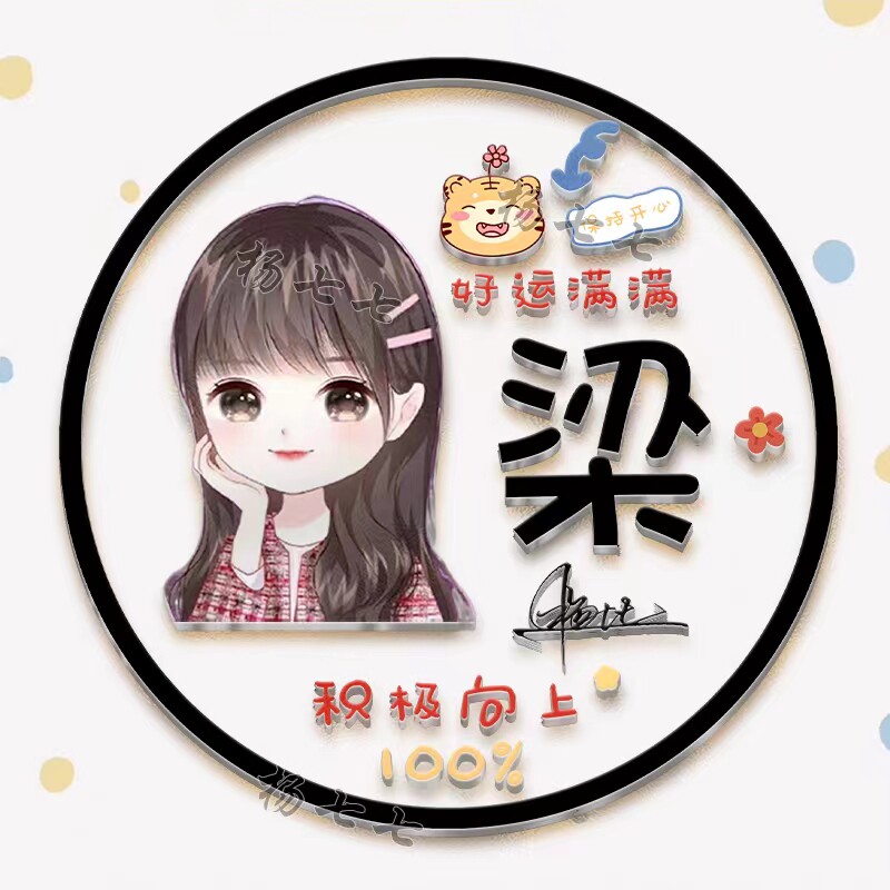 2022好运健康平安微信姓氏头像卡通头像制作用自己姓氏做头像暴富