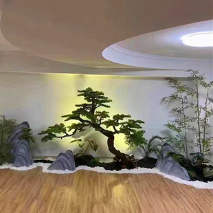饰美人松罗汉松 仿真绿色松树假迎客松落地优美短剧造型橱窗庭院装