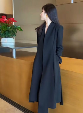 2922抖音网红大码女装过膝风衣外套胖mm收腰显瘦大衣200斤胖妹妹