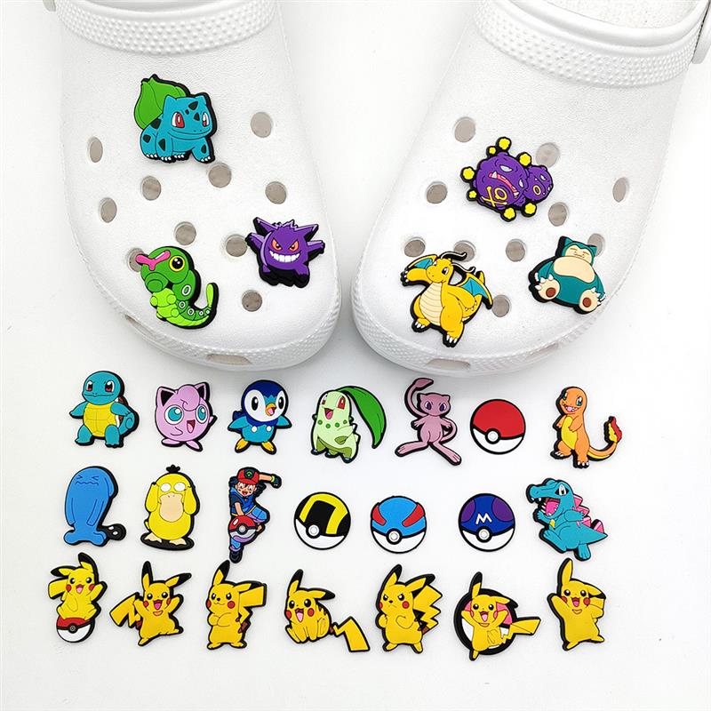 27Pcs Pokemon Shoe Charms Pikachu Shoe Accessories Kawaii Sa