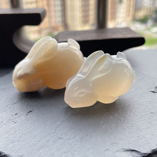玉兔摆件手工雕刻工厂店