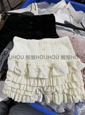 【娇香小】敲嗲定染软丝绒裙裤高腰百搭短裤(hin费料