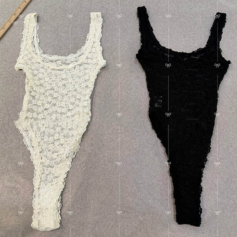 辣妹蕾丝连体背心三件套女早秋短款连帽外套抽绳阔腿裤套装