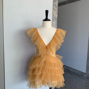 贝儿公主 珍藏中古私服千层纱连衣裙海边度假显白仙女裙