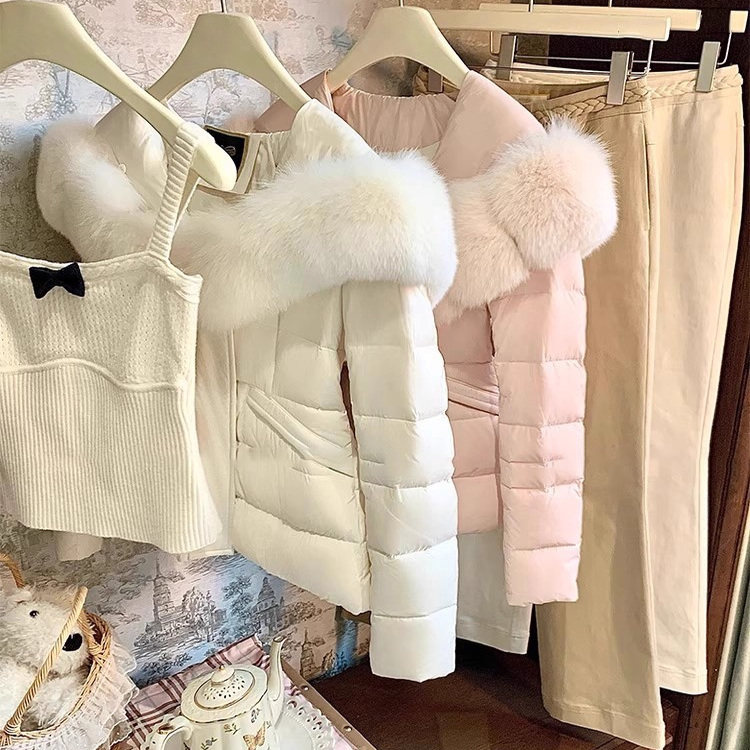 [温柔天菜]减龄可拆卸定染狐狸毛 90白鸭绒收腰羽绒服,女装/女士精品,羽绒服,淘宝优惠券,粉丝福利购,淘宝优惠卷