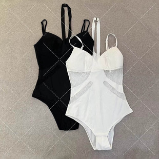 蝶形蕾丝拼接设计解构式 吊带女性感高级亲肤挂脖背心