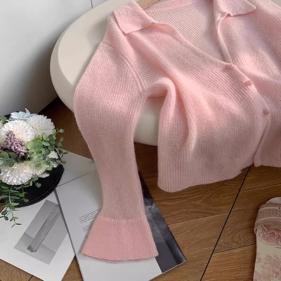 pring温香迷雾马海毛针织开衫女