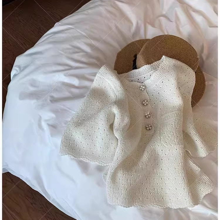 套装夏季镂空短袖花边短裤两件套