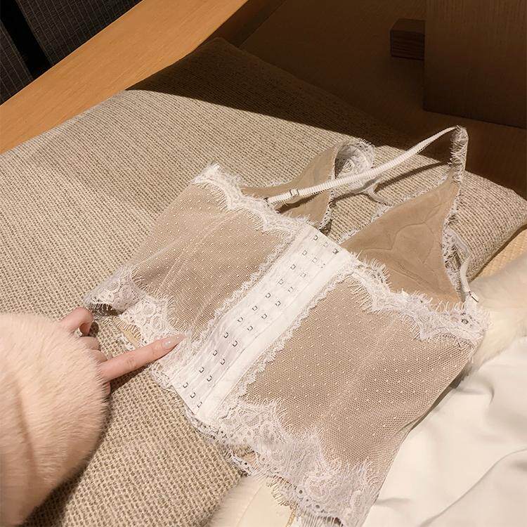 sexy&cutie醉美保暖内衣/蕾丝花边加绒吊带背心内搭上衣