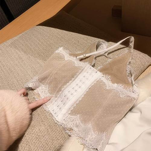 蕾丝花边加绒吊带背心内搭上衣