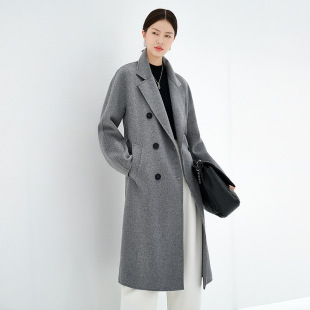 高品100纯山羊绒双面羊绒大衣女中长款2026秋冬收腰外套女细腻软