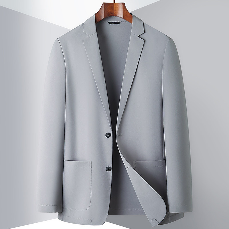 春夏季轻薄款冰丝小西装男士防晒西服外套商务职业休闲男单西上衣