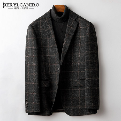 复古时尚补丁呢子小西服男