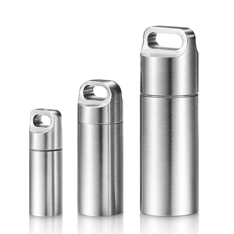 随身便携药盒钥匙扣304不锈钢