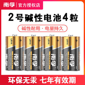 南孚2号碱性电池中二号C型LR14适用面包超人花洒费雪摇椅R14P玩具挂时钟表火车摇摇车1.5v三3号南浮电池二号