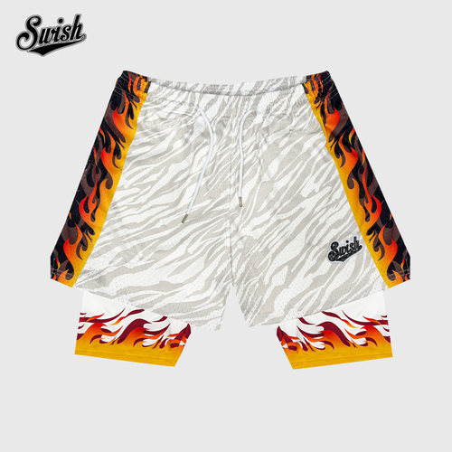 SWISH急速火焰假两件美式短裤