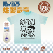 T恤美式 SWISH 复古百搭 炸裂奇奇系列水洗做旧短袖 THE BALL