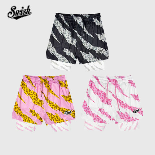 SWISH假两件不过膝美式运动短裤