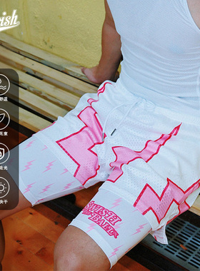 SWISH THE BALL IN闪电系列假两件美式篮球速干运动短裤健身跑步