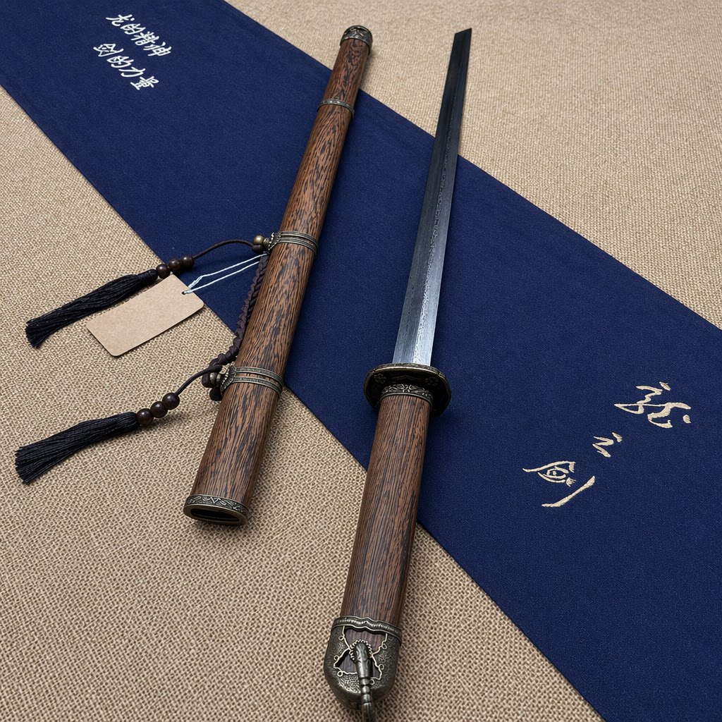 龙泉刀剑唐横刀长款刀具一体花纹钢户外防身冷兵器收藏摆件未开刃
