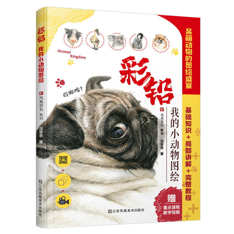 彩铅 我的小动物图绘 呆萌动物的图绘盛宴 基础知识 局部讲解完整教程 零基础超萌小动物的彩铅绘画技法 彩铅入门零基础书籍