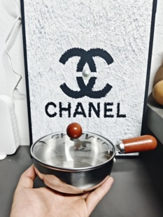 A149-食品级不锈钢胡桃木手柄手把碗小吃锅