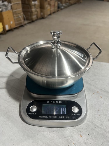 微瑕304不锈钢〖17厘米双耳泡面碗〗带盖一个
