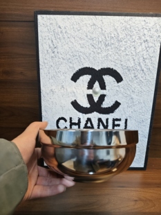 A70-外贸食品级316不锈钢双层隔热防烫铂银不锈钢银碗18cm