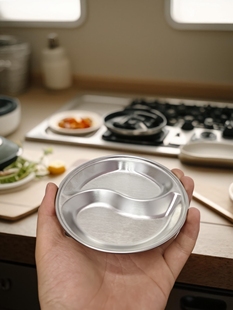 餐具酱料碟味碟12cm2个装 A49 出口外贸316不锈钢圆形分格碟子韩式