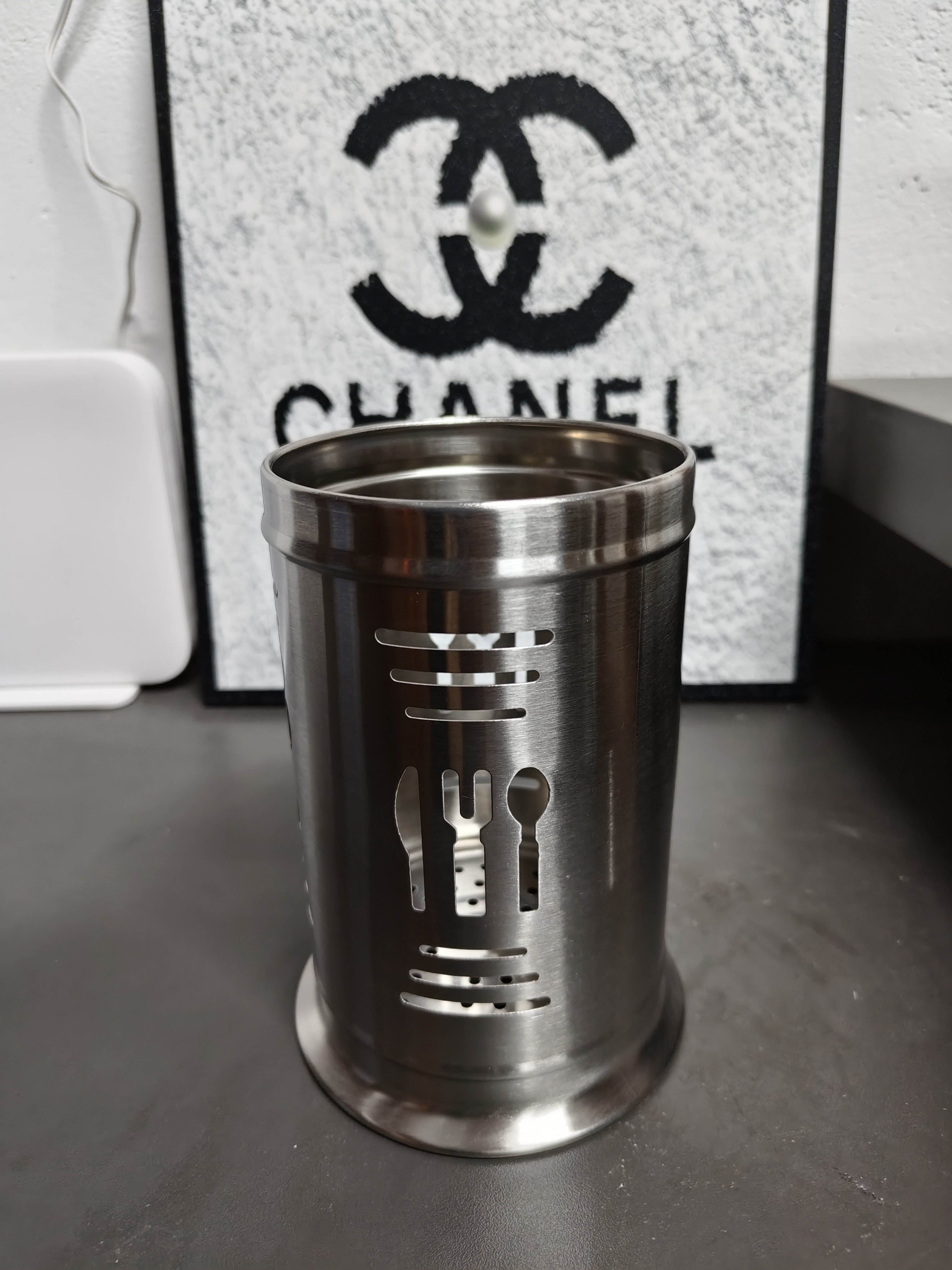 A90-加厚304不锈钢小熊筷子筒带滤网