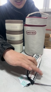 A213 三件套保温饭盒咖色