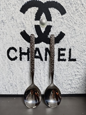 A162-高颜值18/10不锈钢超厚冰裂鹅蛋勺2个