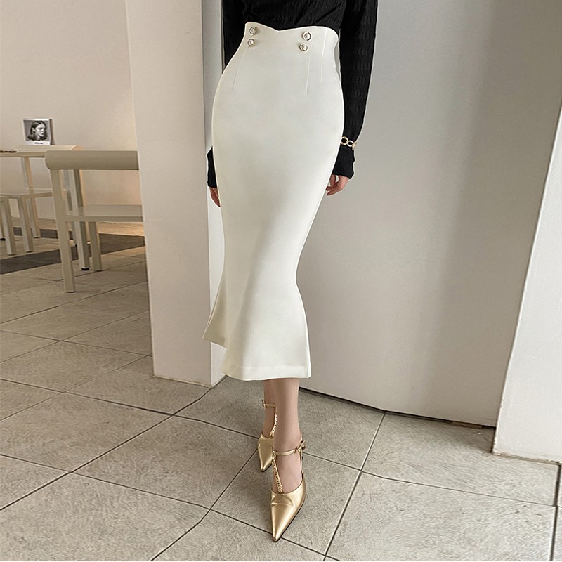 中长款气质鱼尾包臀显瘦半身裙