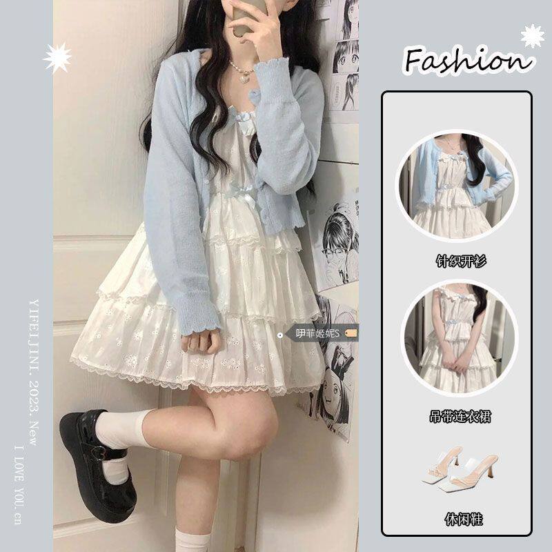 胖MM200斤特大码套装女夏季新款芭蕾风蛋糕裙短款公主裙两件套