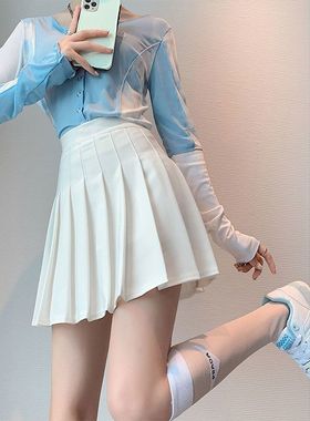 胖MM200斤特大码白色半身裙女百褶短裙显瘦jk裙学院风裙夏季a字裙